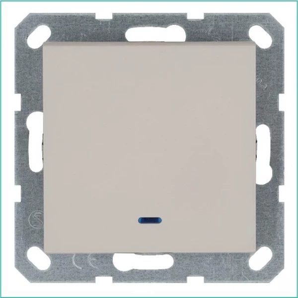 Выключатель 1-кл. 10А IP20 с подсветкой механизм тауп Jasmart G3011NT ТехноИмпульс