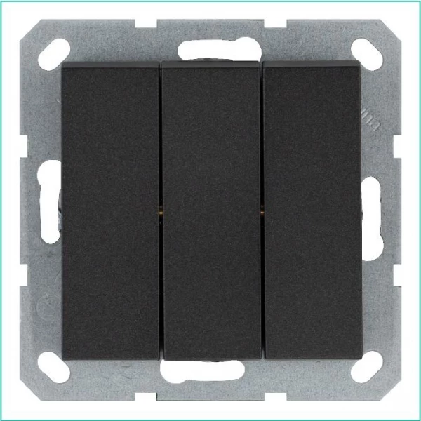 Выключатель 3-кл. 10А IP20 механизм антрацит Jasmart G3031B ТехноИмпульс