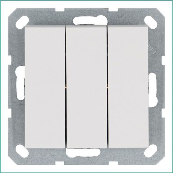 Выключатель 3-кл. 10А IP20 механизм бел. глянцевый Jasmart G3031W ТехноИмпульс