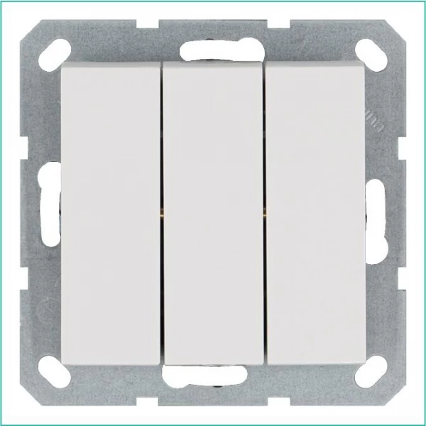 Выключатель 3-кл. 10А IP20 механизм бел. глянцевый Jasmart G3031W ТехноИмпульс
