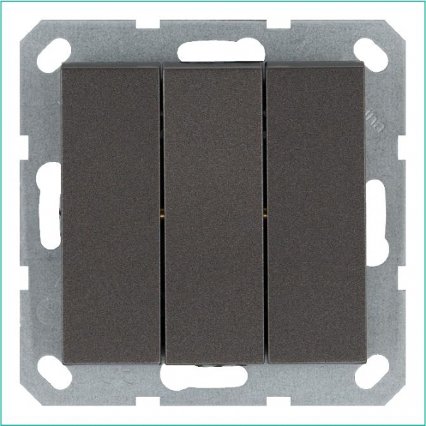 Выключатель 3-кл. 10А IP20 механизм мокко Jasmart G3031Z ТехноИмпульс