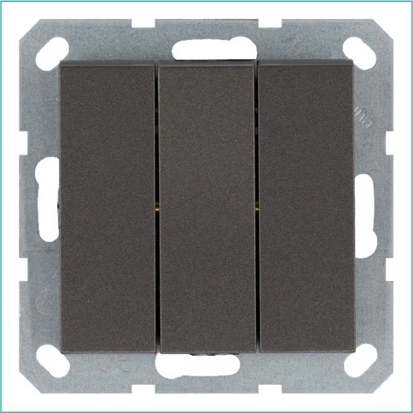 Выключатель 3-кл. 10А IP20 механизм мокко Jasmart G3031Z ТехноИмпульс