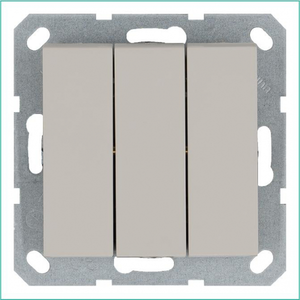 Выключатель 3-кл. 10А IP20 механизм тауп Jasmart G3031T ТехноИмпульс