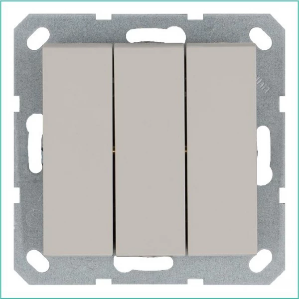 Выключатель 3-кл. 10А IP20 механизм тауп Jasmart G3031T ТехноИмпульс