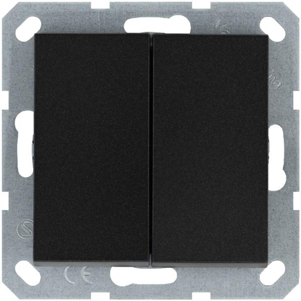 Кнопка 2-кл. 10А IP20 с переключающим контактом механизм антрацит Jasmart G3020B ТехноИмпульс