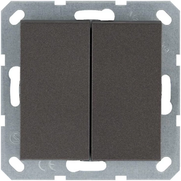 Кнопка 2-кл. 10А IP20 с переключающим контактом механизм мокко Jasmart G3020Z ТехноИмпульс