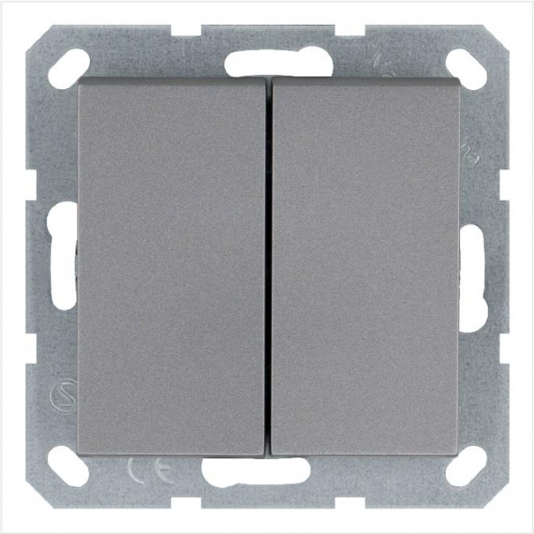 Переключатель перекрестный 2-кл. 10А IP20 механизм алюм. Jasmart G3014S ТехноИмпульс