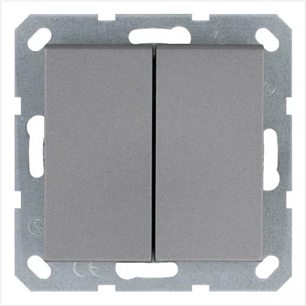 Переключатель перекрестный 2-кл. 10А IP20 механизм алюм. Jasmart G3014S ТехноИмпульс