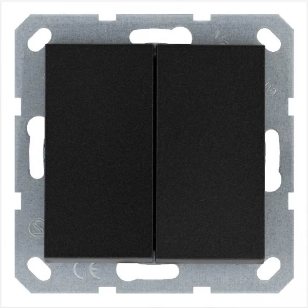Переключатель перекрестный 2-кл. 10А IP20 механизм антрацит Jasmart G3014B ТехноИмпульс