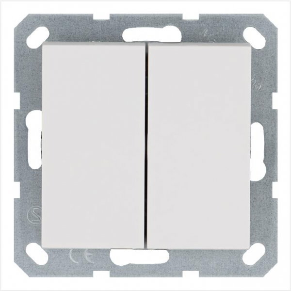 Переключатель перекрестный 2-кл. 10А IP20 механизм бел. глянцевый Jasmart G3014W ТехноИмпульс