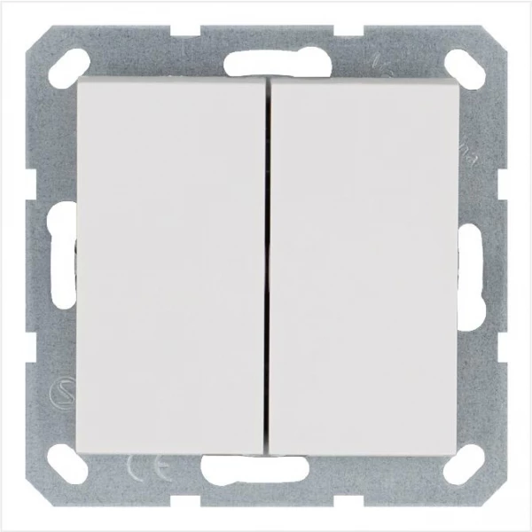 Переключатель перекрестный 2-кл. 10А IP20 механизм бел. глянцевый Jasmart G3014W ТехноИмпульс