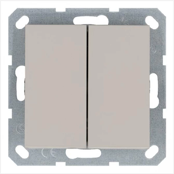 Переключатель перекрестный 2-кл. 10А IP20 механизм тауп Jasmart G3014T ТехноИмпульс