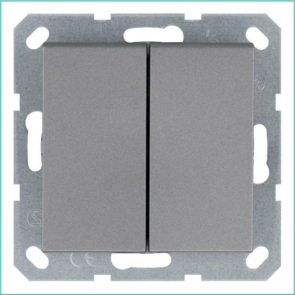 Переключатель проходной 2-кл. 10А IP20 механизм алюм. Jasmart G3022S ТехноИмпульс