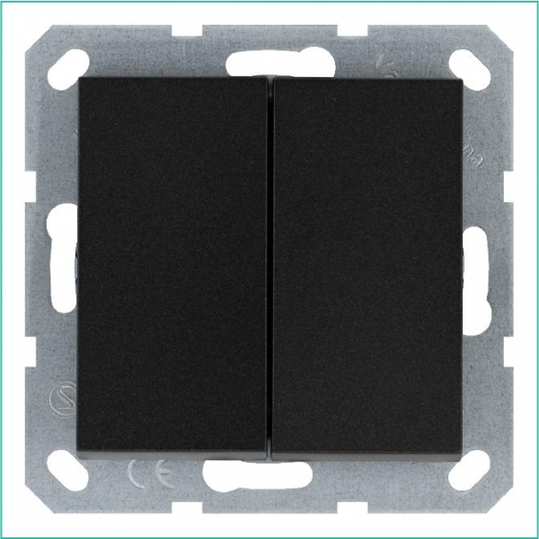 Переключатель проходной 2-кл. 10А IP20 механизм антрацит Jasmart G3022B ТехноИмпульс