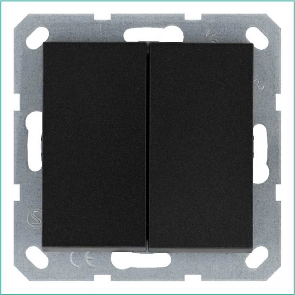 Переключатель проходной 2-кл. 10А IP20 механизм антрацит Jasmart G3022B ТехноИмпульс