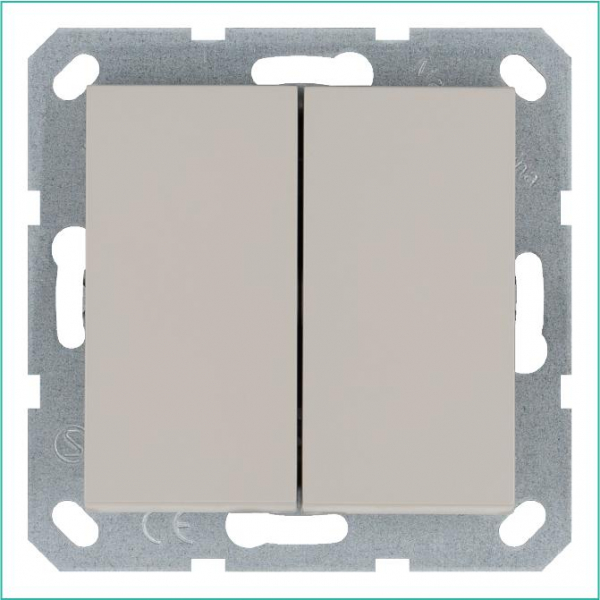 Переключатель проходной 2-кл. 10А IP20 механизм тауп Jasmart G3022T ТехноИмпульс