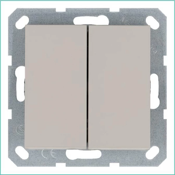 Переключатель проходной 2-кл. 10А IP20 механизм тауп Jasmart G3022T ТехноИмпульс