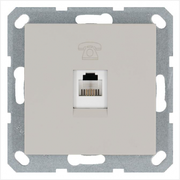 Розетка телефонная 1-м RJ11 механизм тауп JasmartG6101T ТехноИмпульс