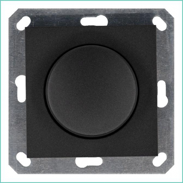 Светорегулятор поворотно-нажимной (диммер) LED 30-400Вт 1gang 2way механизм антрацит Jasmart G4012B ТехноИмпульс