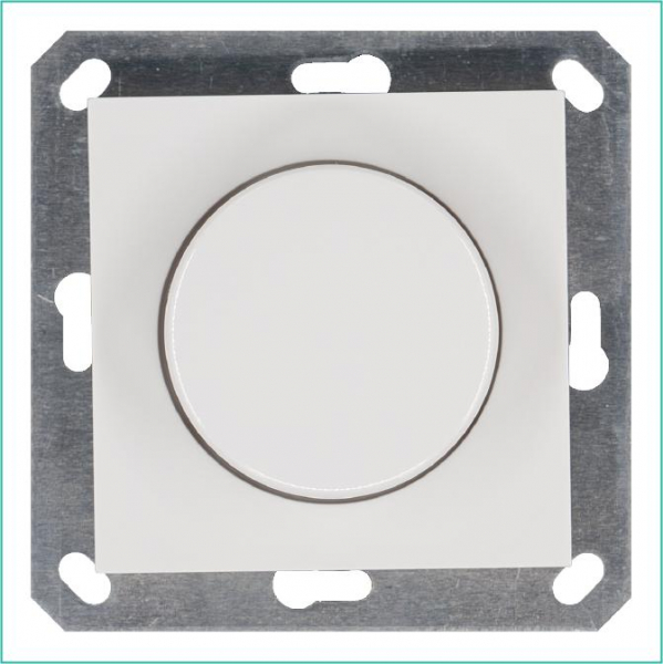 Светорегулятор поворотно-нажимной (диммер) LED 30-400Вт 1gang 2way механизм бел. глянцевый Jasmart G4012W ТехноИмпульс