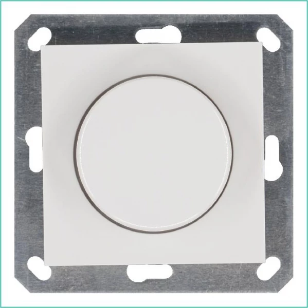 Светорегулятор поворотно-нажимной (диммер) LED 30-400Вт 1gang 2way механизм бел. глянцевый Jasmart G4012W ТехноИмпульс