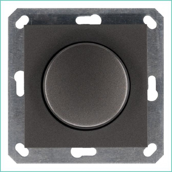 Светорегулятор поворотно-нажимной (диммер) LED 30-400Вт 1gang 2way механизм мокко Jasmart G4012Z ТехноИмпульс