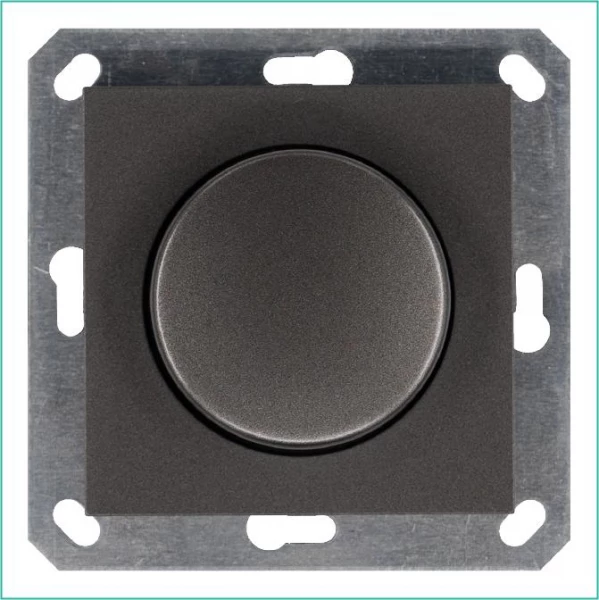 Светорегулятор поворотно-нажимной (диммер) LED 30-400Вт 1gang 2way механизм мокко Jasmart G4012Z ТехноИмпульс