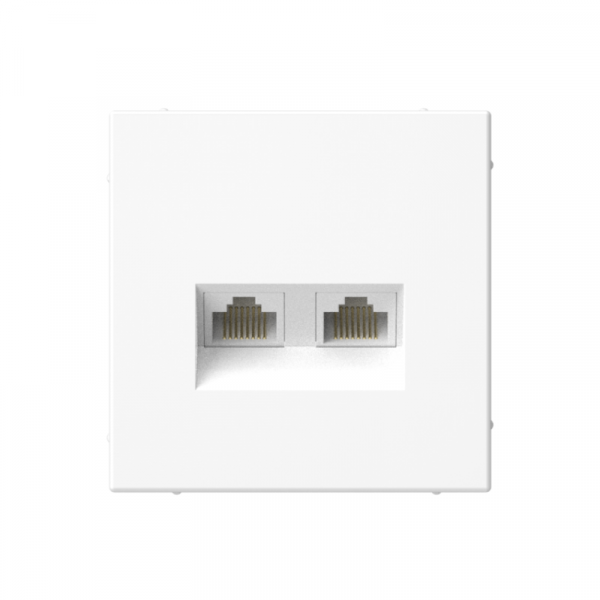 Розетка компьютерная 2-м ArtGallery RJ45 + RJ45 кат.5E механизм бел. SE GAL000185 ТехноИмпульс