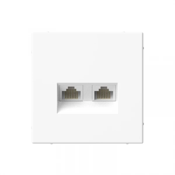 Розетка компьютерная 2-м ArtGallery RJ45 + RJ45 кат.5E механизм бел. SE GAL000185 ТехноИмпульс