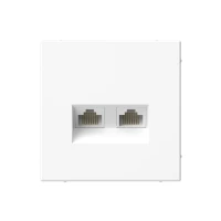 Розетка компьютерная 2-м ArtGallery RJ45 + RJ45 кат.5E механизм бел. SE GAL000185 ТехноИмпульс