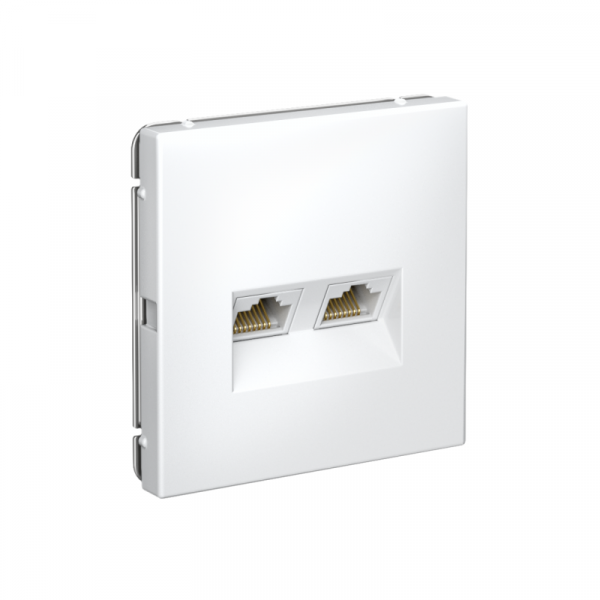 Розетка компьютерная 2-м ArtGallery RJ45 + RJ45 кат.5E механизм бел. SE GAL000185 ТехноИмпульс