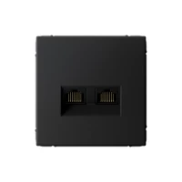 Розетка компьютерная 2-м ArtGallery RJ45 + RJ45 кат.5E механизм карбон SE GAL001085 ТехноИмпульс