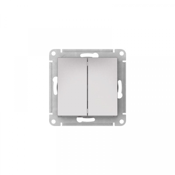 Выключатель 2-кл. AtlasDesign (сх. 5) 10AX быстрозажим. клем. механизм алюм. SE ATN000351S ТехноИмпульс