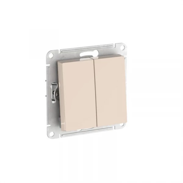 Выключатель 2-кл. AtlasDesign (сх. 5) 10AX быстрозажим. клем. механизм беж. SE ATN000251S ТехноИмпульс