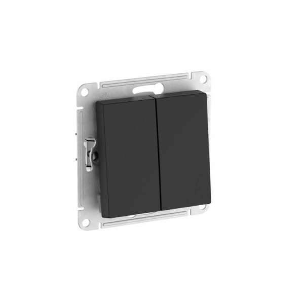 Выключатель 2-кл. AtlasDesign (сх. 5) 10AX быстрозажим. клем. механизм карбон SE ATN001051S ТехноИмпульс