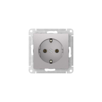 Розетка AtlasDesign 16А с заземл. быстрозажим. клем. механизм алюм. SE ATN000343S ТехноИмпульс