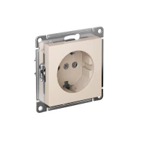 Розетка AtlasDesign 16А с заземл. быстрозажим. клем. механизм беж. SE ATN000243S ТехноИмпульс