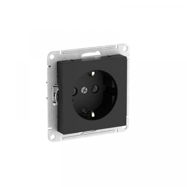 Розетка AtlasDesign 16А с заземл. быстрозажим. клем. механизм карбон SE ATN001043S ТехноИмпульс