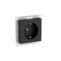 Розетка AtlasDesign 16А с заземл. быстрозажим. клем. механизм карбон SE ATN001043S ТехноИмпульс