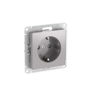 Розетка AtlasDesign 16А с заземл. защ. шторки быстрозажим. клем. механизм алюм. SE ATN000345S ТехноИмпульс