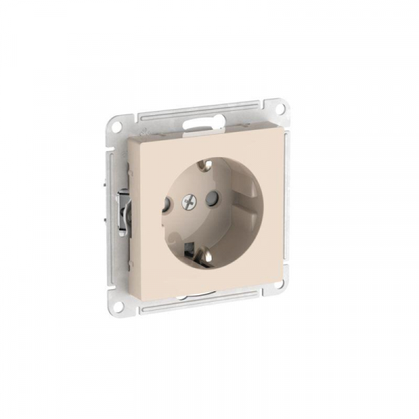 Розетка AtlasDesign 16А с заземл. защ. шторки быстрозажим. клем. механизм беж. SE ATN000245S ТехноИмпульс