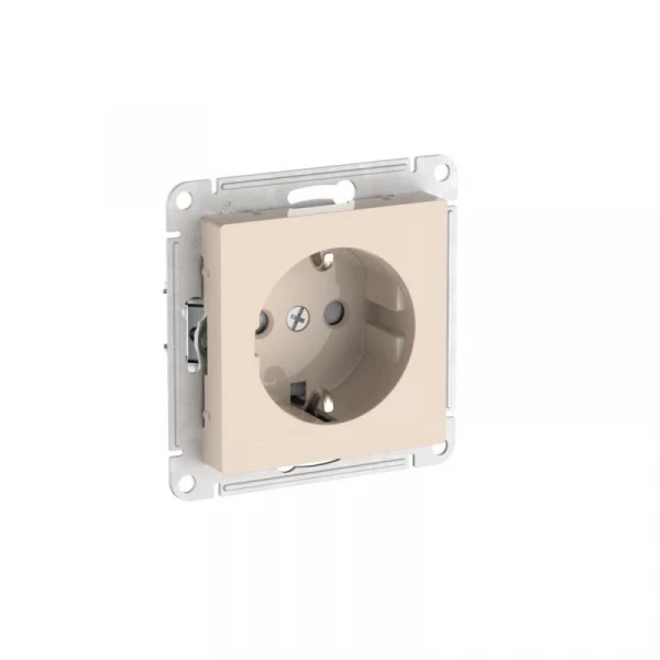 Розетка AtlasDesign 16А с заземл. защ. шторки быстрозажим. клем. механизм беж. SE ATN000245S ТехноИмпульс