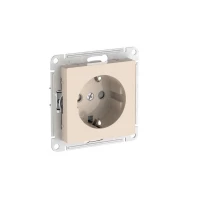 Розетка AtlasDesign 16А с заземл. защ. шторки быстрозажим. клем. механизм беж. SE ATN000245S ТехноИмпульс