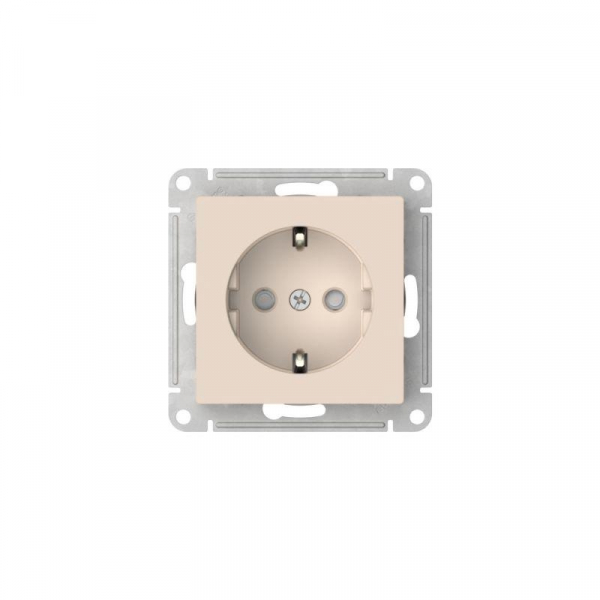 Розетка AtlasDesign 16А с заземл. защ. шторки быстрозажим. клем. механизм беж. SE ATN000245S ТехноИмпульс
