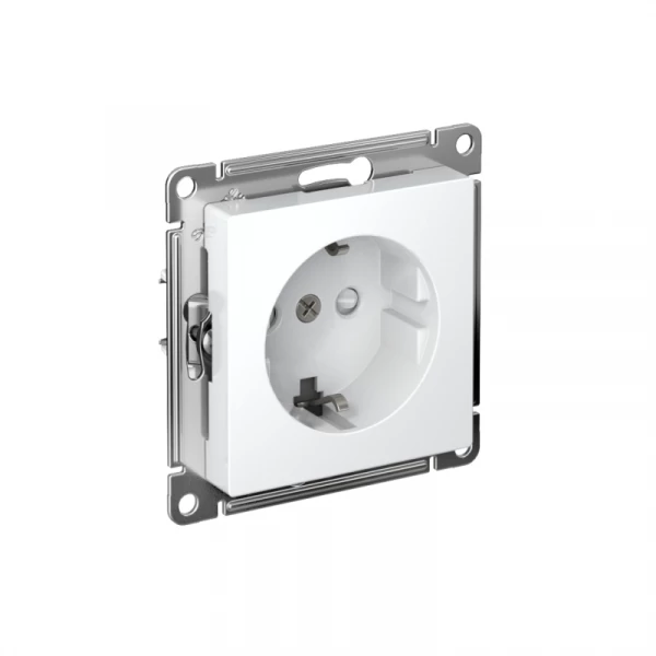 Розетка AtlasDesign 16А с заземл. защ. шторки быстрозажим. клем. механизм бел. SE ATN000145S ТехноИмпульс