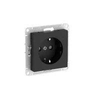 Розетка AtlasDesign 16А с заземл. защ. шторки быстрозажим. клем. механизм карбон SE ATN001045S ТехноИмпульс