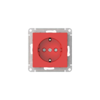 Розетка AtlasDesign 16А с заземл. защ. шторки быстрозажим. клем. механизм красн. SE ATN002045S ТехноИмпульс