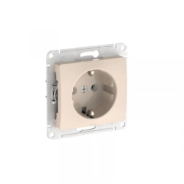 Розетка Glossa 16А с заземл. быстрозажим. клем. механизм беж. SE GSL000243S ТехноИмпульс