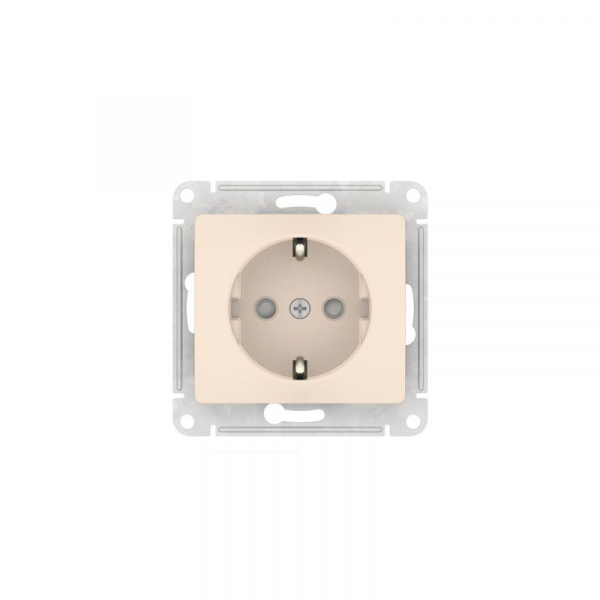 Розетка Glossa 16А с заземл. защ. шторки быстрозажим. клем. механизм беж. SE GSL000245S ТехноИмпульс