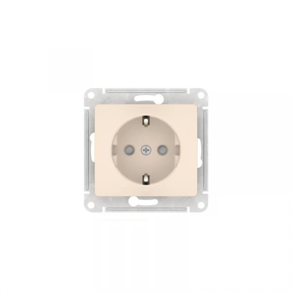 Розетка Glossa 16А с заземл. защ. шторки быстрозажим. клем. механизм беж. SE GSL000245S ТехноИмпульс